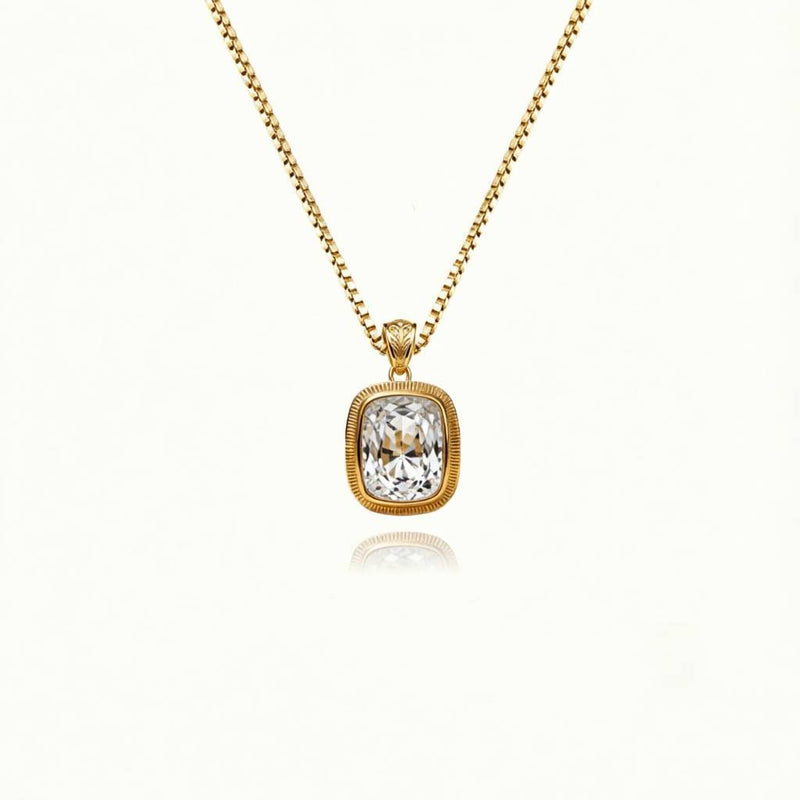 Vintage Moissanite Pendant Necklace 925 Sterling Silver 3ct/5ct - Pendant Detail 2