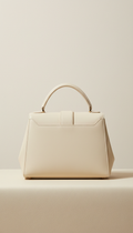 Structured Cream Leather Handbag