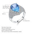 Secret Garden Elegant Luxury Fashion Pavé Natural Topaz Ring in 925 Sterling Silver