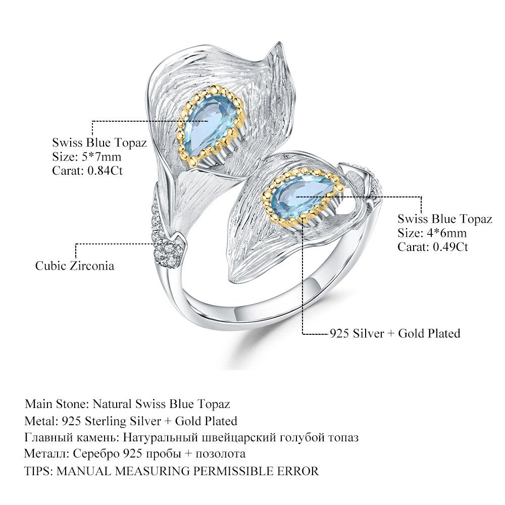 Back view of the Natural Gemstone earrings showing clasp and hallmark