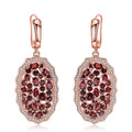 Secret Garden Elegant Luxury Pavé Natural Garnet & Natural Gemstone Earrings in 925 Sterling Silver