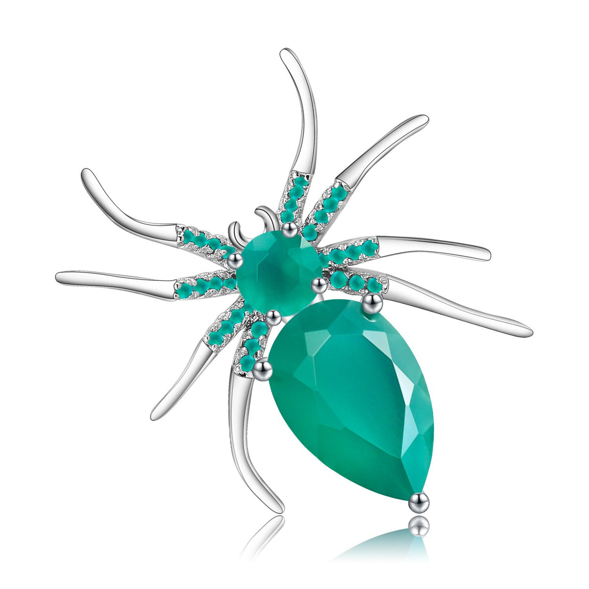 Back view of the Topaz brooch showing clasp and hallmark