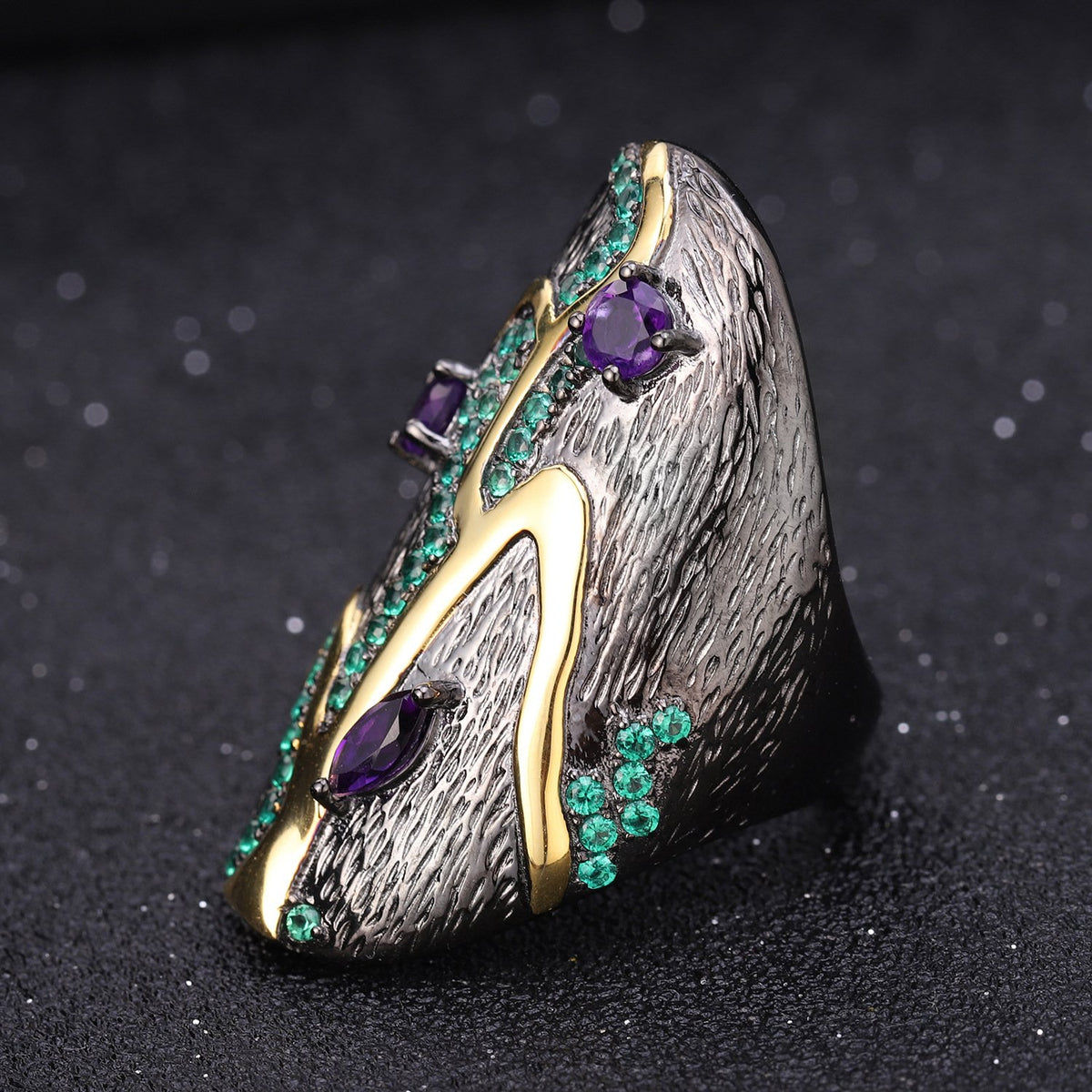 Side profile of the Natural Gemstone ring