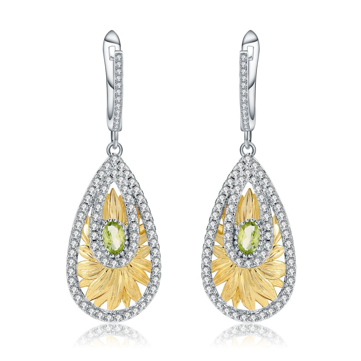Secret Garden Nature-Inspired Natural Gemstone Earrings in 925 Sterling Silver