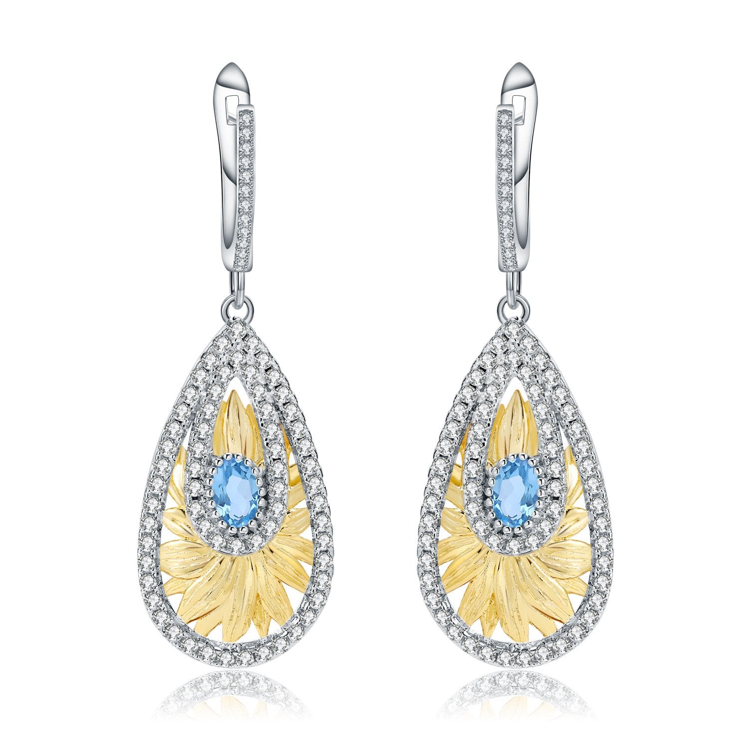 Side profile of the Natural Gemstone earrings