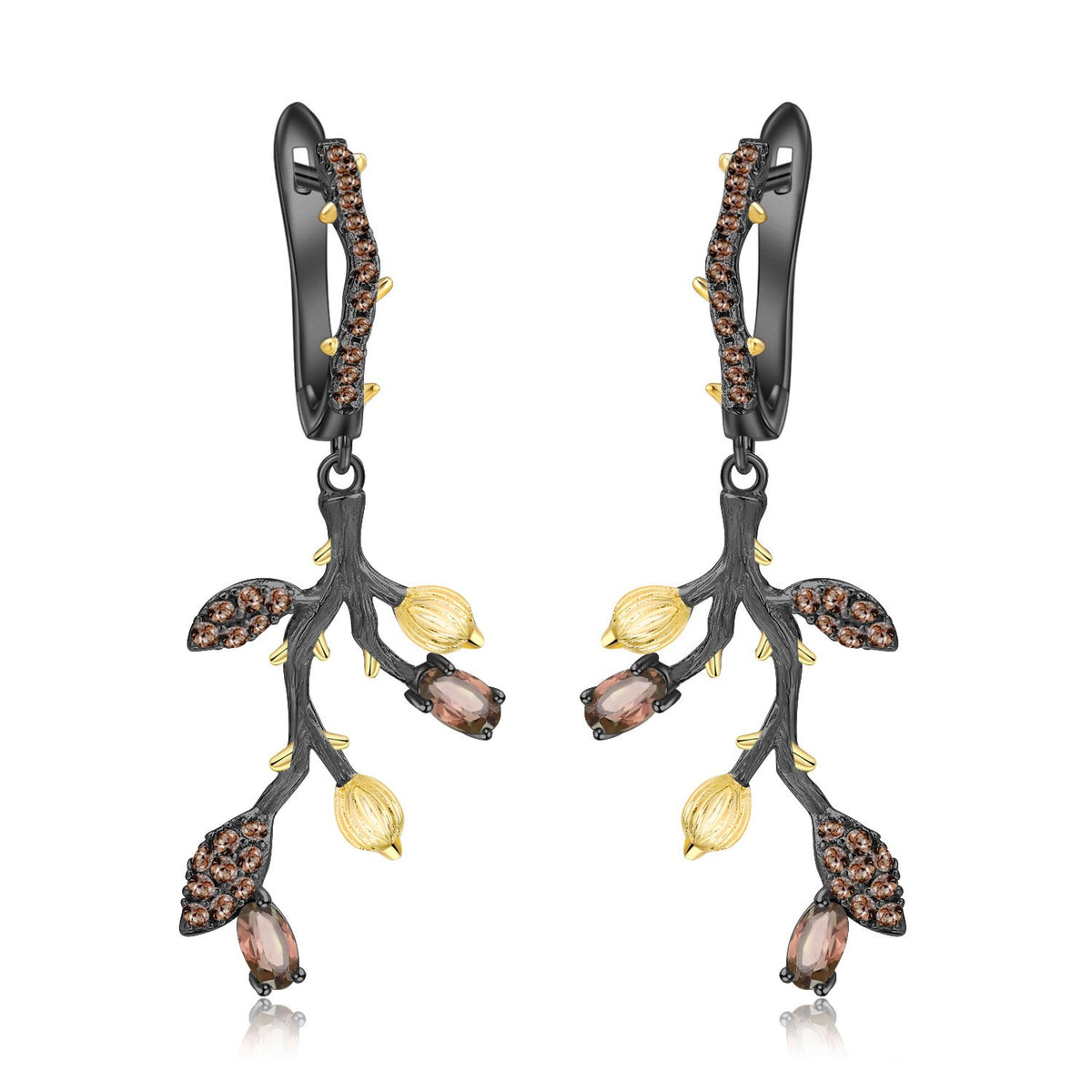 Close-up of the Natural Gemstone setting on these earrings