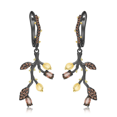Close-up of the Natural Gemstone setting on these earrings