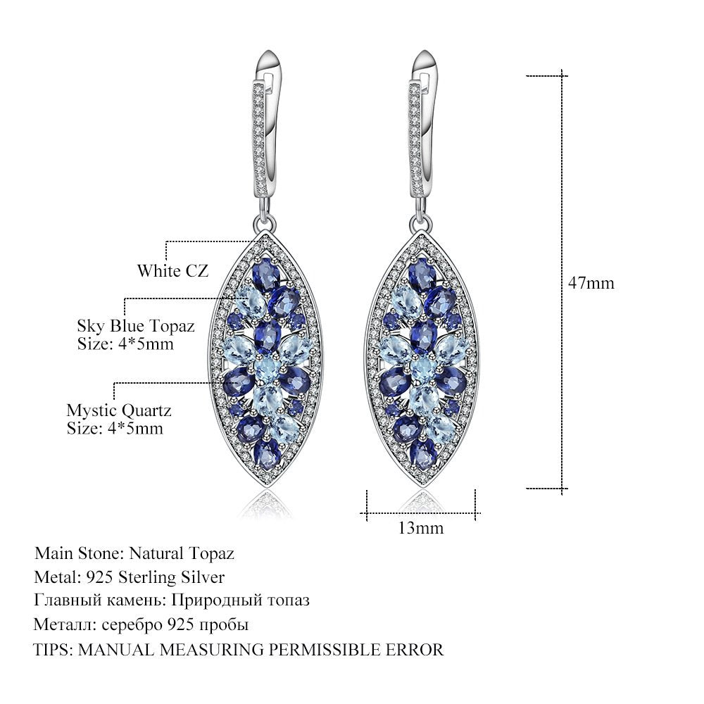 Secret Garden Elegant Luxury Pavé Natural Gemstone Earrings in 925 Sterling Silver