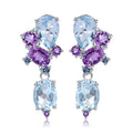 Secret Garden Designer Elegant Luxury Natural Topaz Earrings in 925 Sterling Silver