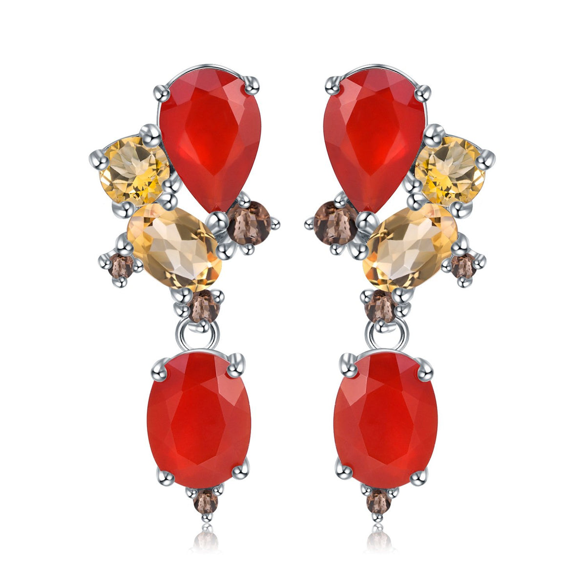 Close-up of the Topaz setting on these earrings