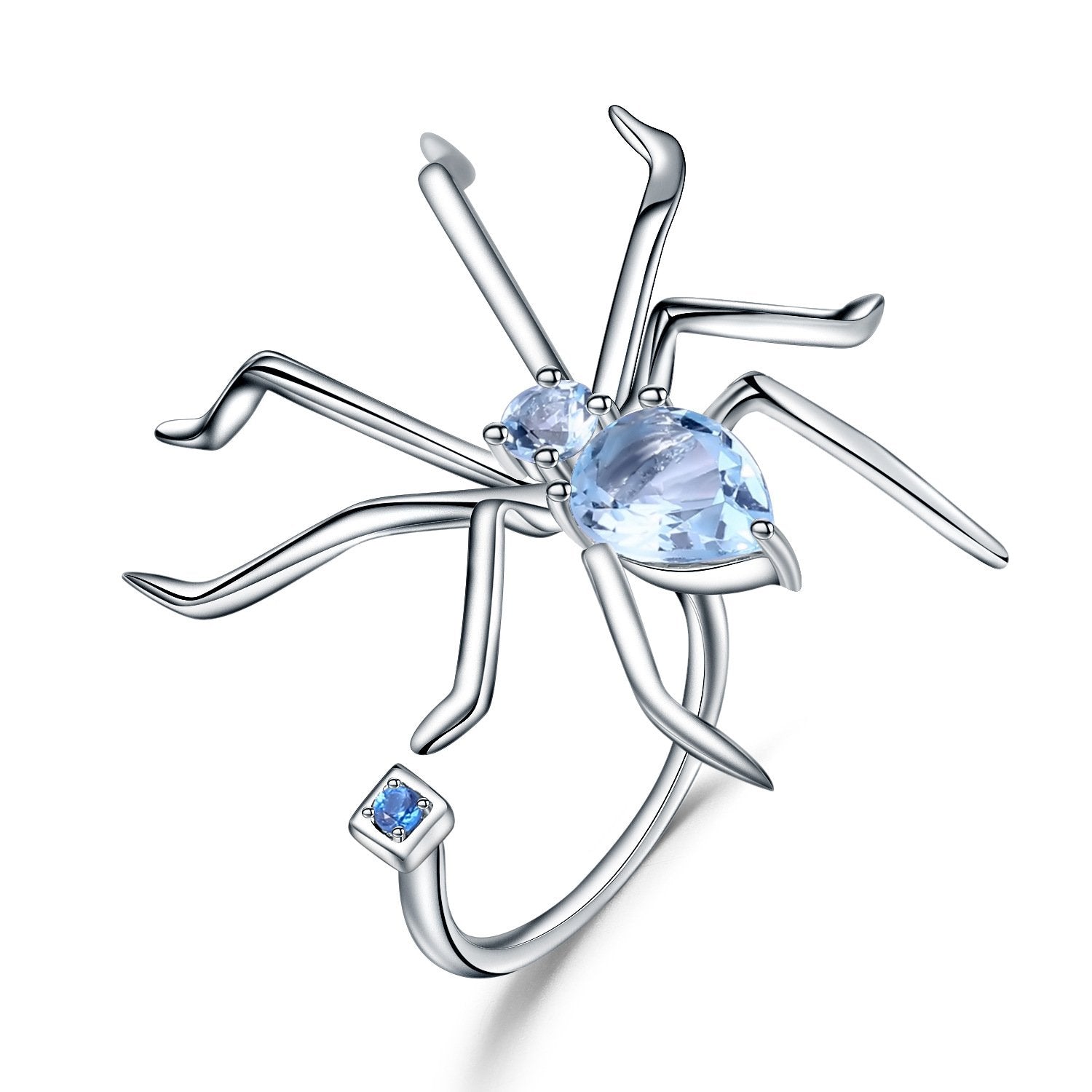 Secret Garden Designer Natural Topaz Ring in 925 Sterling Silver