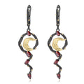 Secret Garden Designer Nature-Inspired Natural Gemstone Garnet Earrings in 925 Sterling Silver