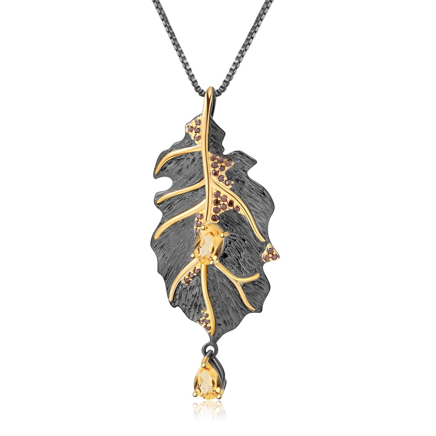 Secret Garden Natural Gemstone Necklace in 925 Sterling Silver