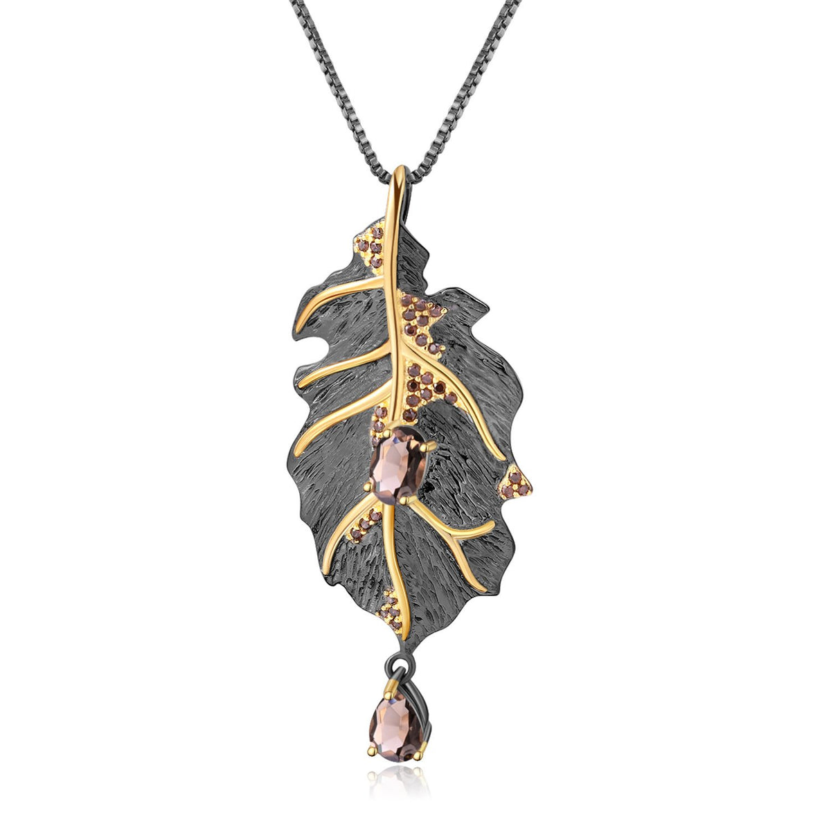 Close-up of the Natural Gemstone setting on this necklace