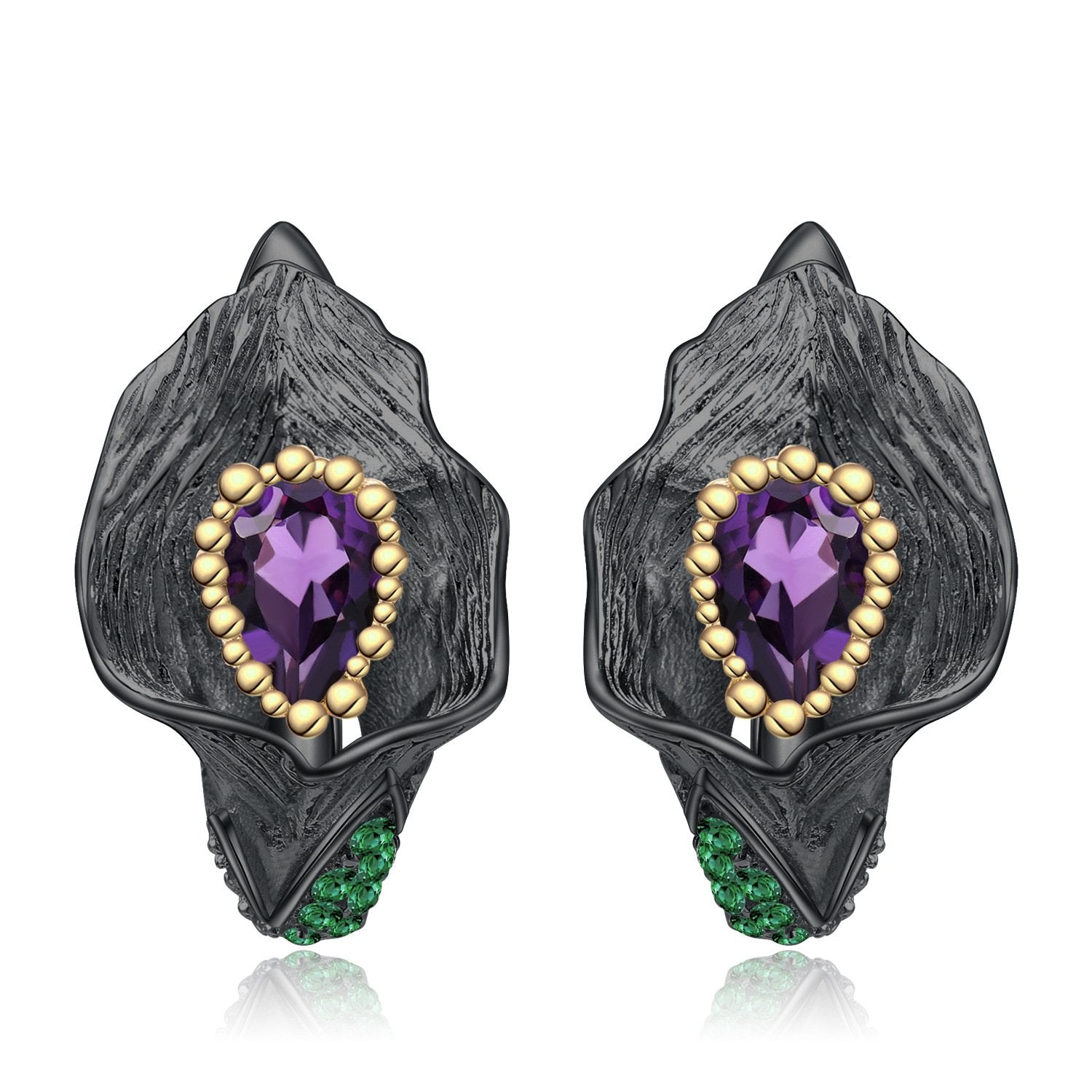 Close-up of the Peridot setting on these earrings