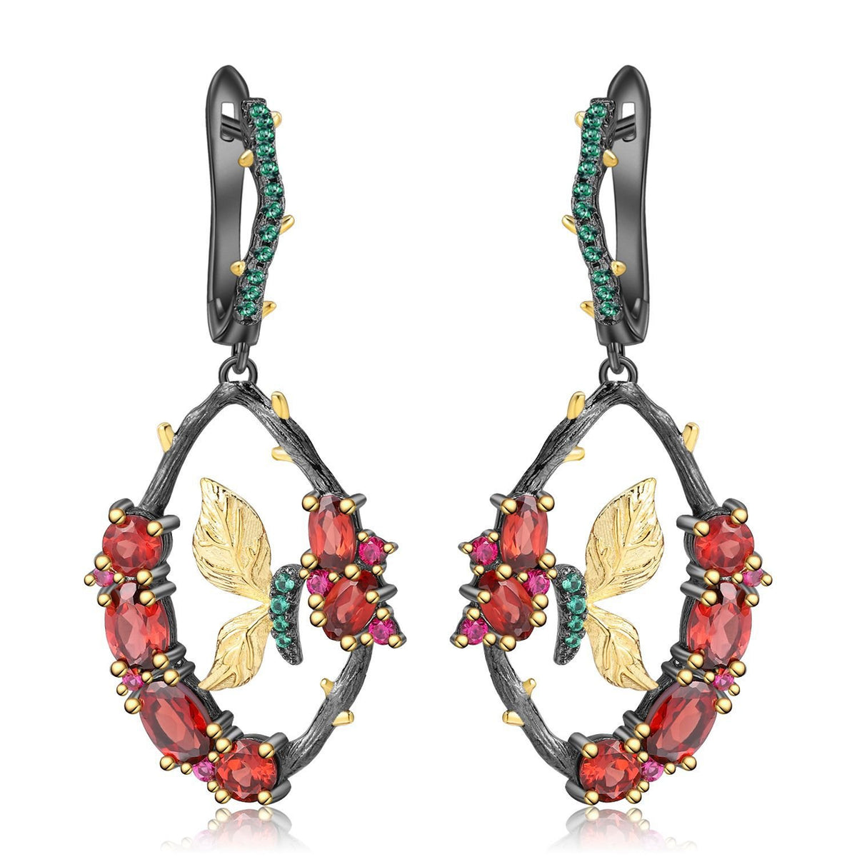 Side profile of the Natural Gemstone earrings