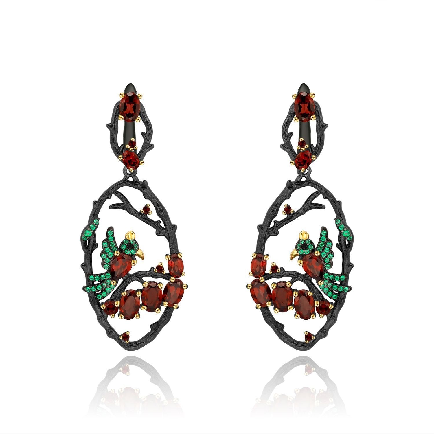 Close-up of the Natural Gemstone setting on these earrings