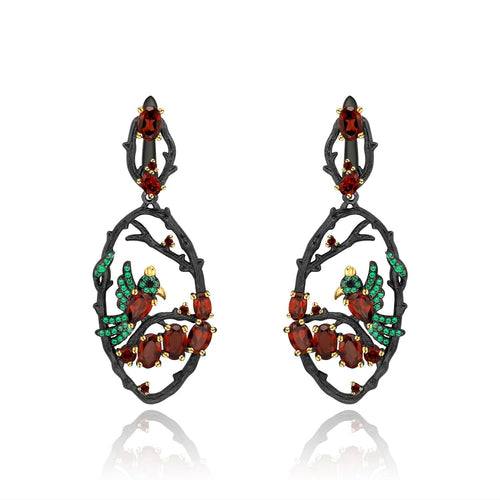 Close-up of the Natural Gemstone setting on these earrings