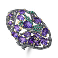 Secret Garden Floral Natural Topaz Ring in 925 Sterling Silver