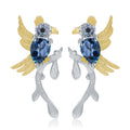 Secret Garden Nature-Inspired London Blue Topaz Earrings in 925 Sterling Silver