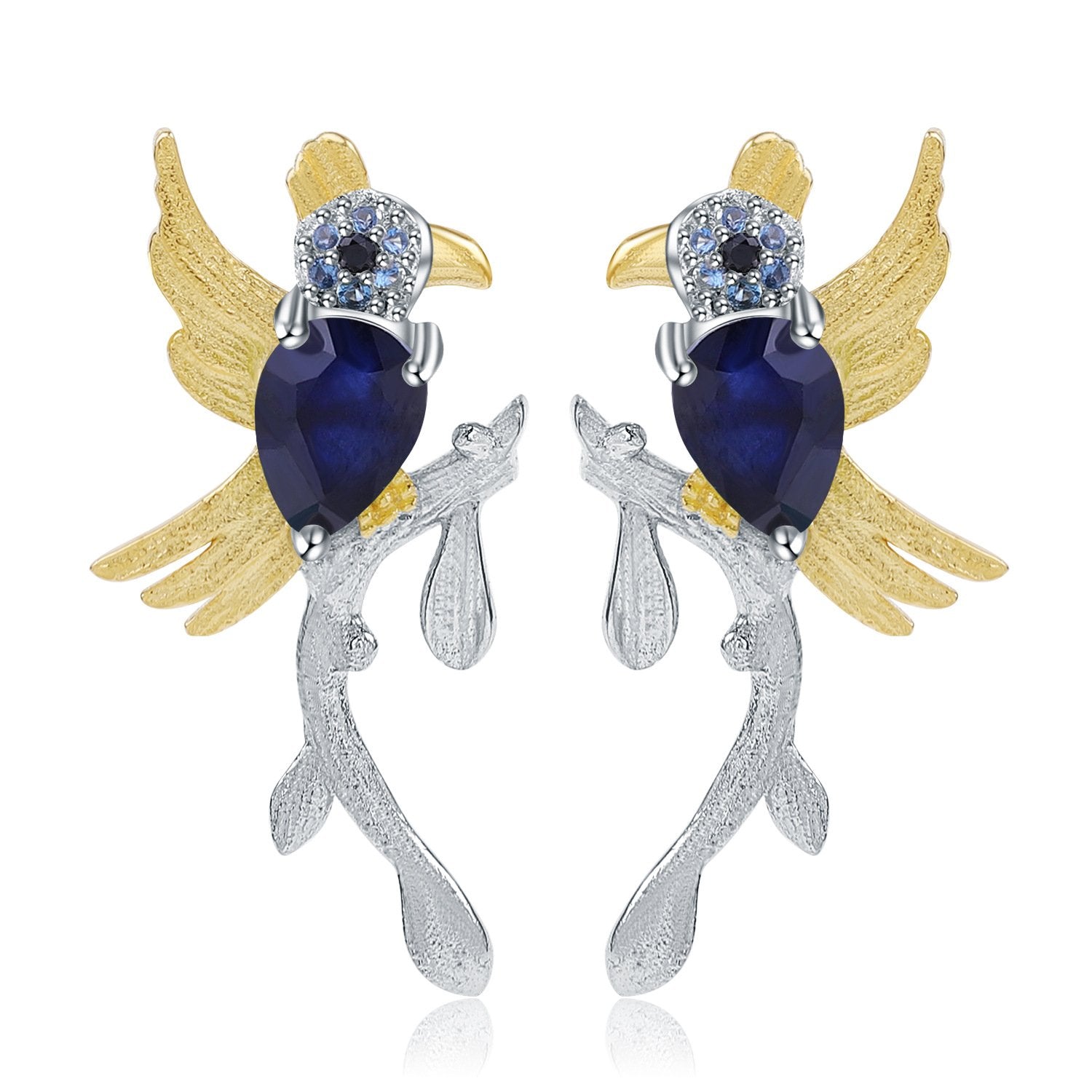 Side profile of the Blue Topaz earrings