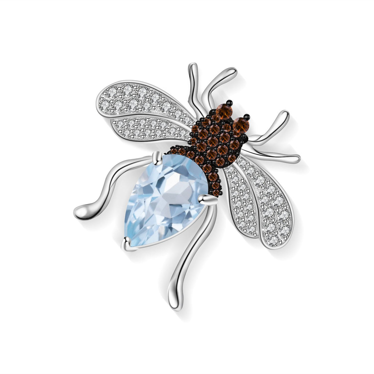 Back view of the Amethyst brooch showing clasp and hallmark
