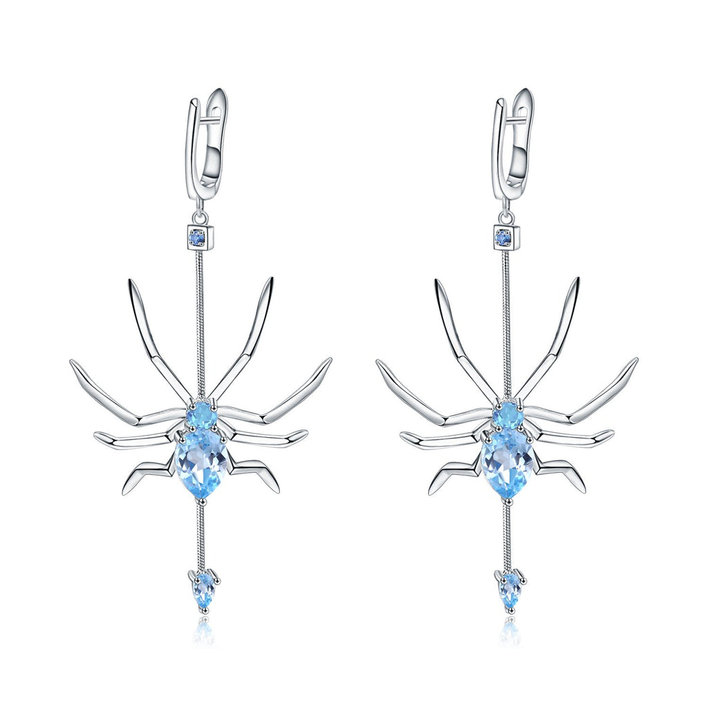 Secret Garden Designer Natural Topaz Earrings in 925 Sterling Silver