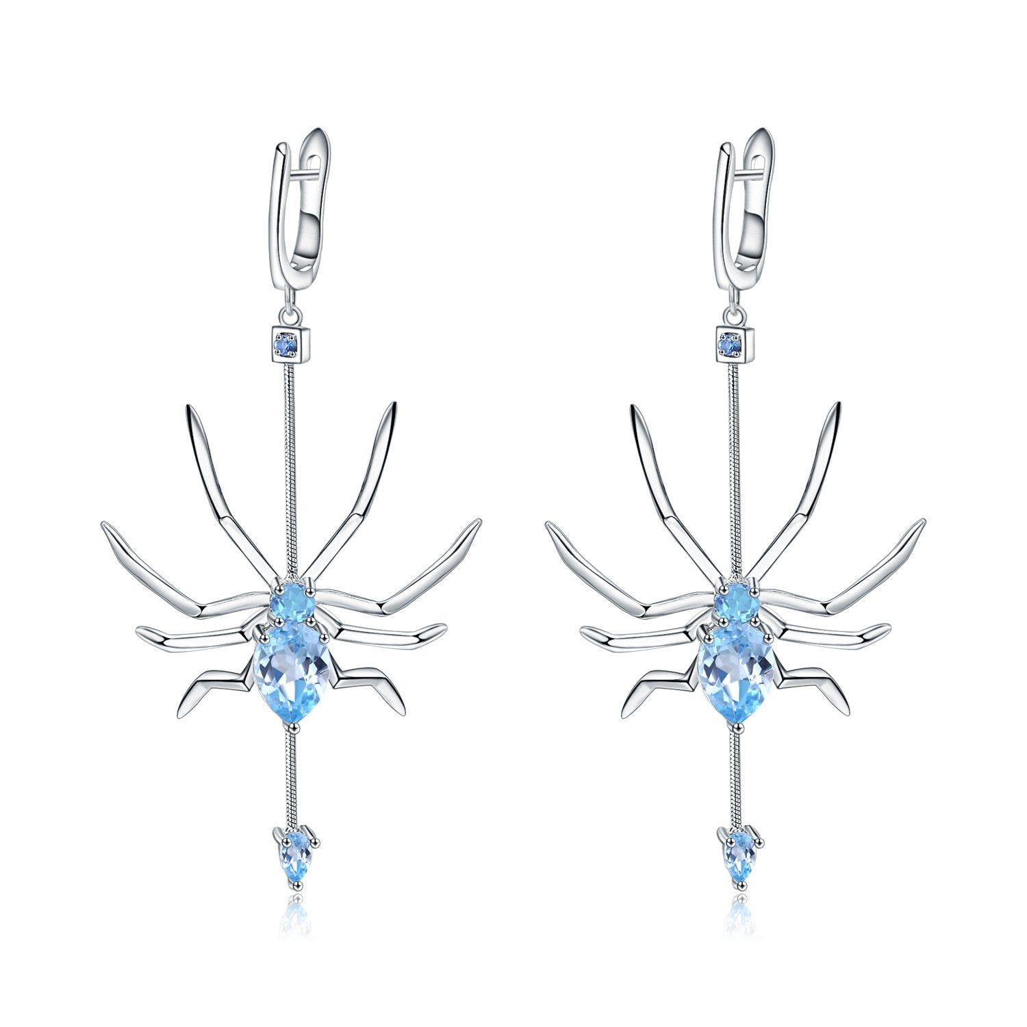 Secret Garden Designer Natural Topaz Earrings in 925 Sterling Silver