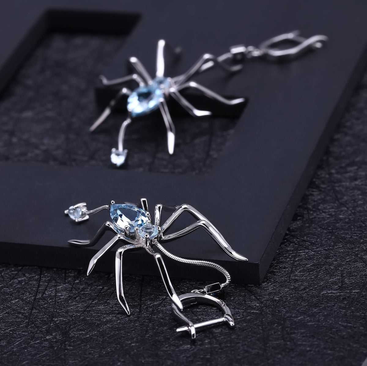 Side profile of the Topaz earrings