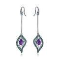 Secret Garden Designer Amethyst Earrings in 925 Sterling Silver