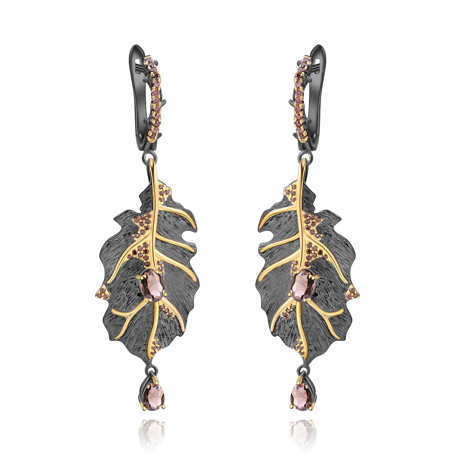 Close-up of the Natural Gemstone setting on these earrings