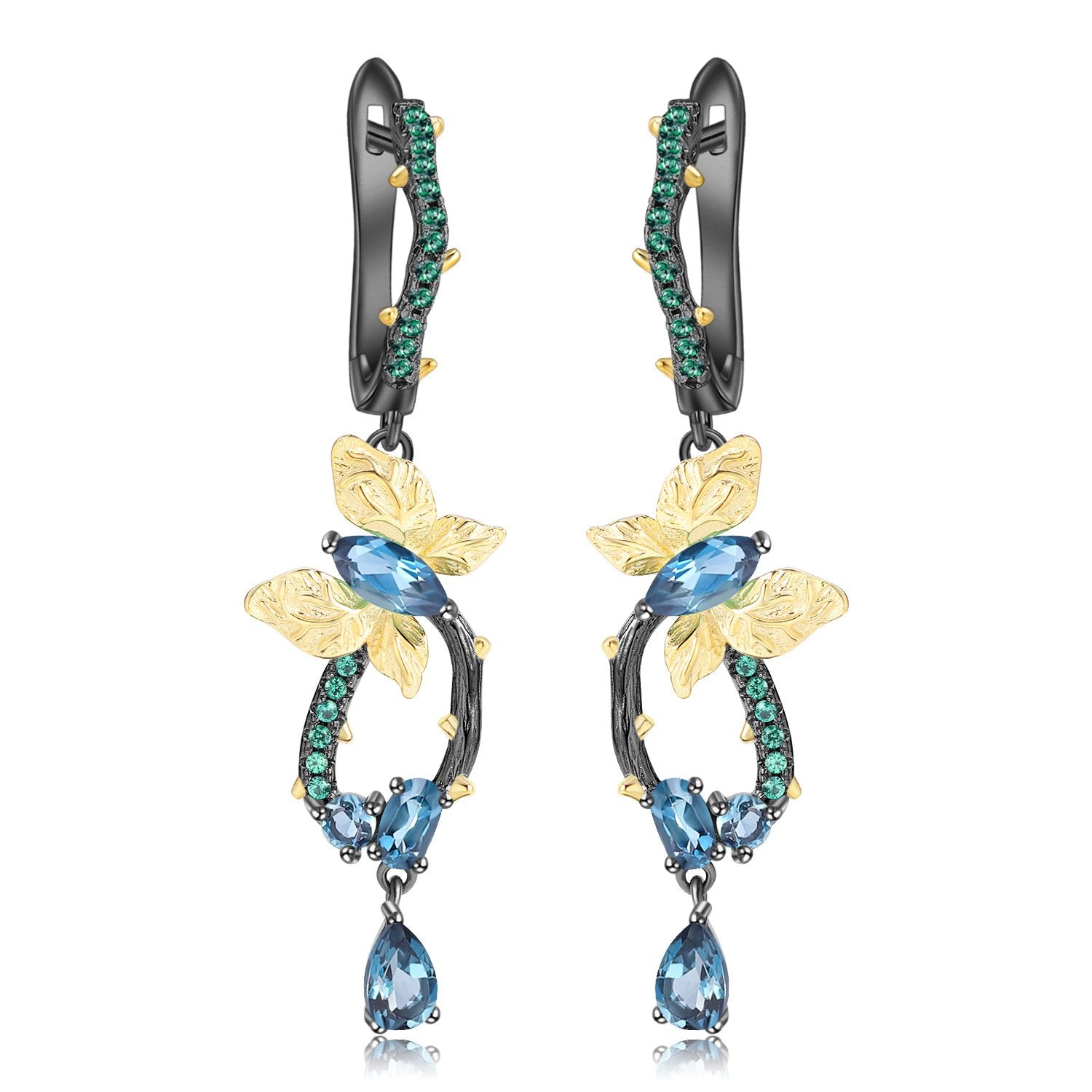 Side profile of the Diopside earrings
