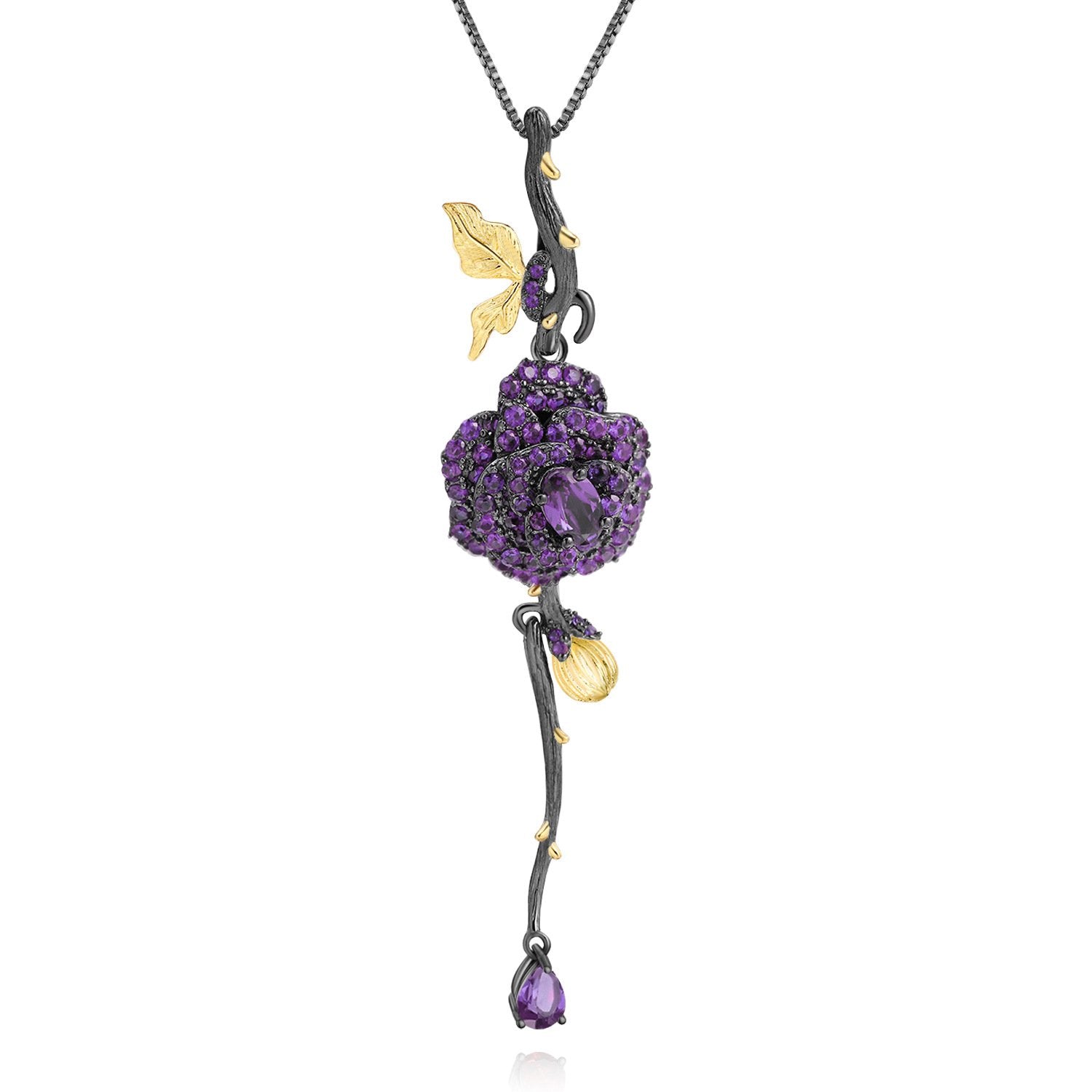 Close-up of the Natural Gemstone setting on this necklace