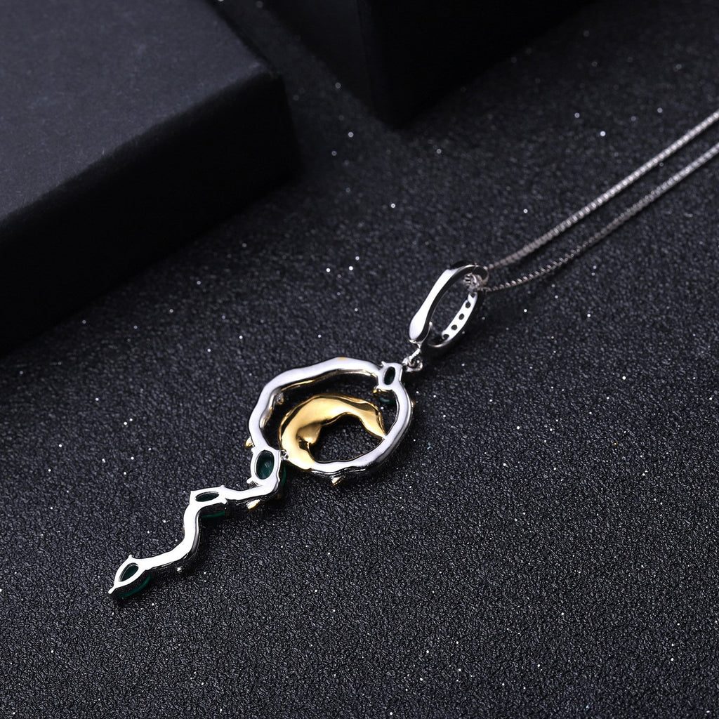 Back view of the Agate necklace showing clasp and hallmark