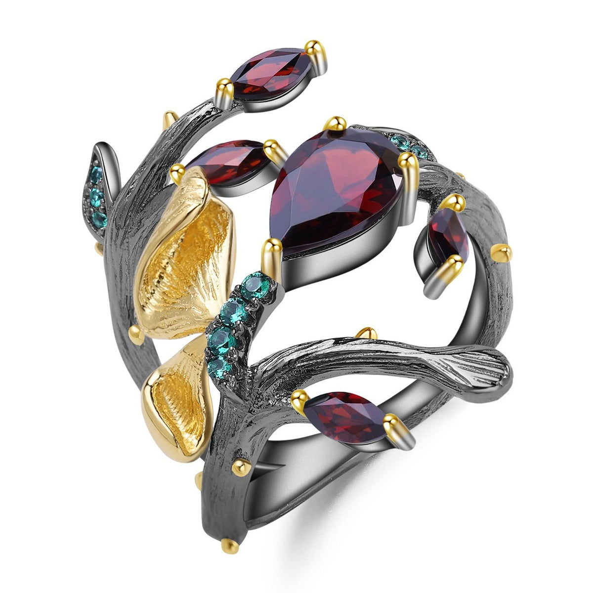 Close-up of the Amethyst setting on this ring