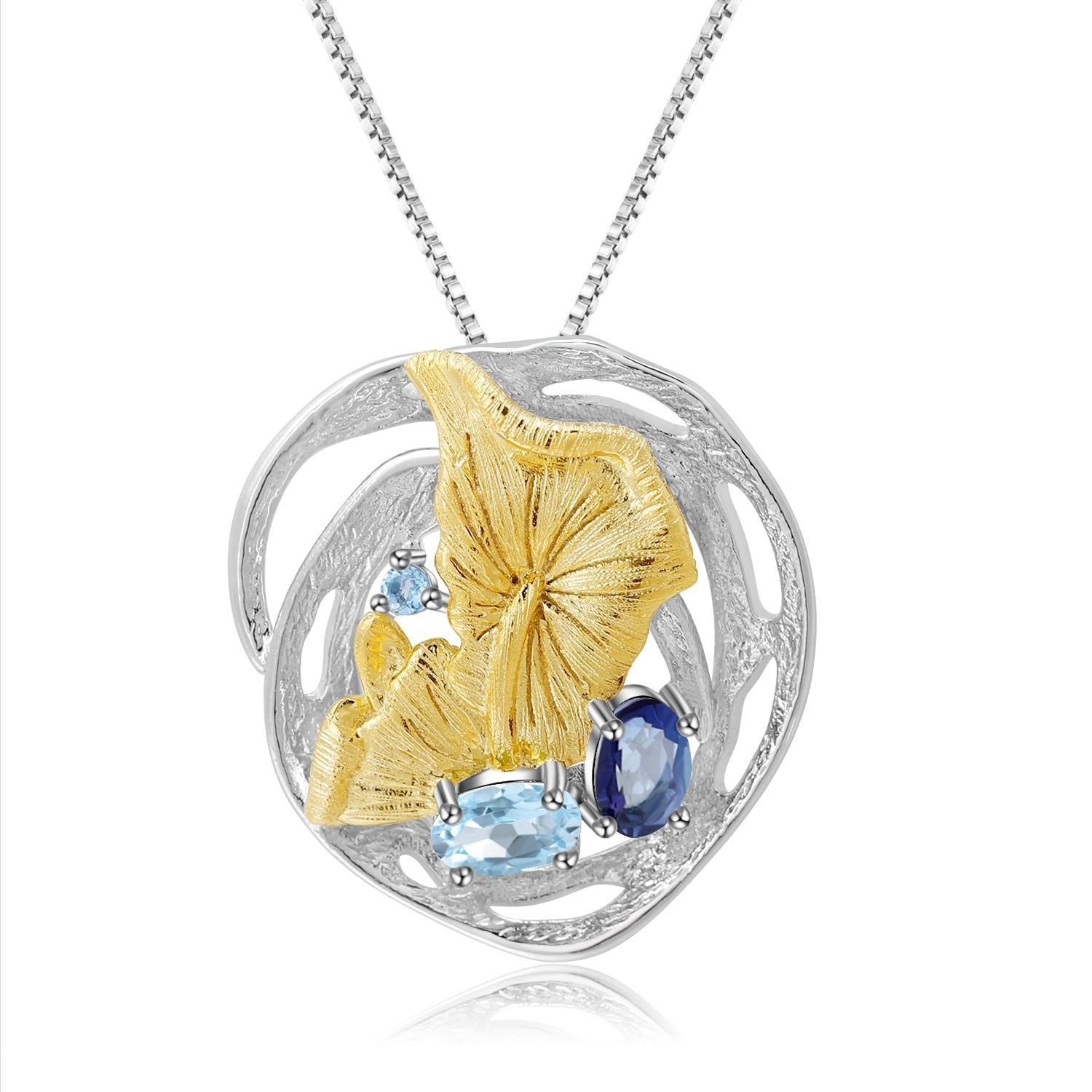 Side profile of the Natural Gemstone necklace