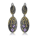Secret Garden Designer Elegant Amethyst Earrings in 925 Sterling Silver