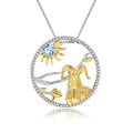 Secret Garden Natural Gemstone Necklace in 925 Sterling Silver