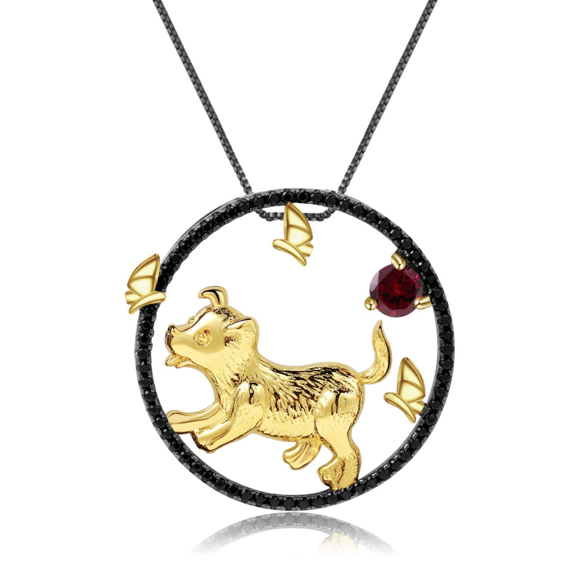 Secret Garden Natural Gemstone Necklace in 925 Sterling Silver