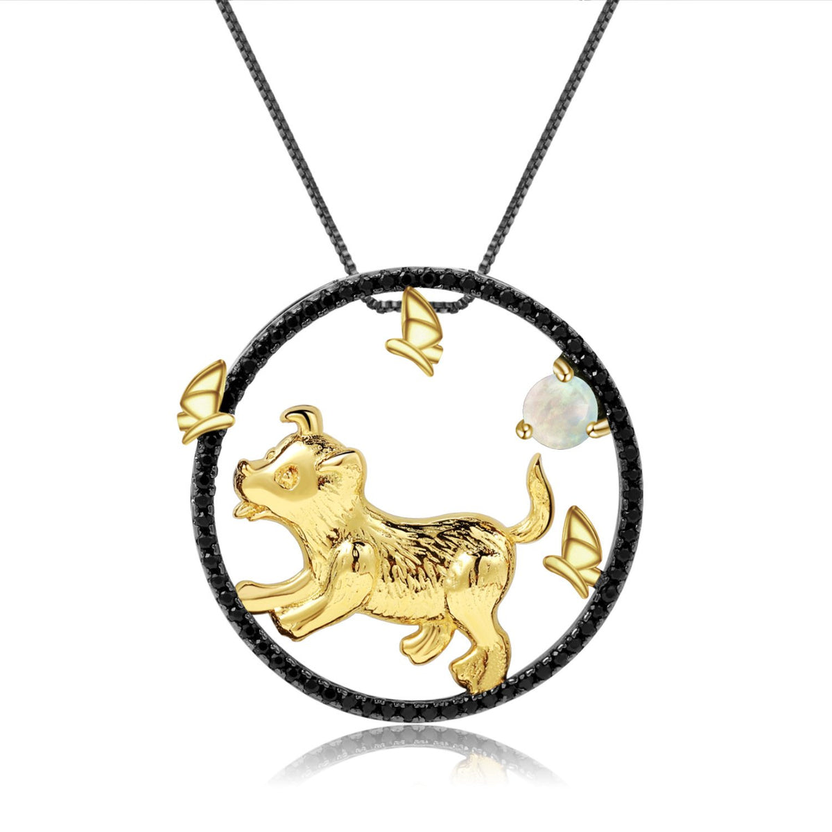 Side profile of the Natural Gemstone necklace