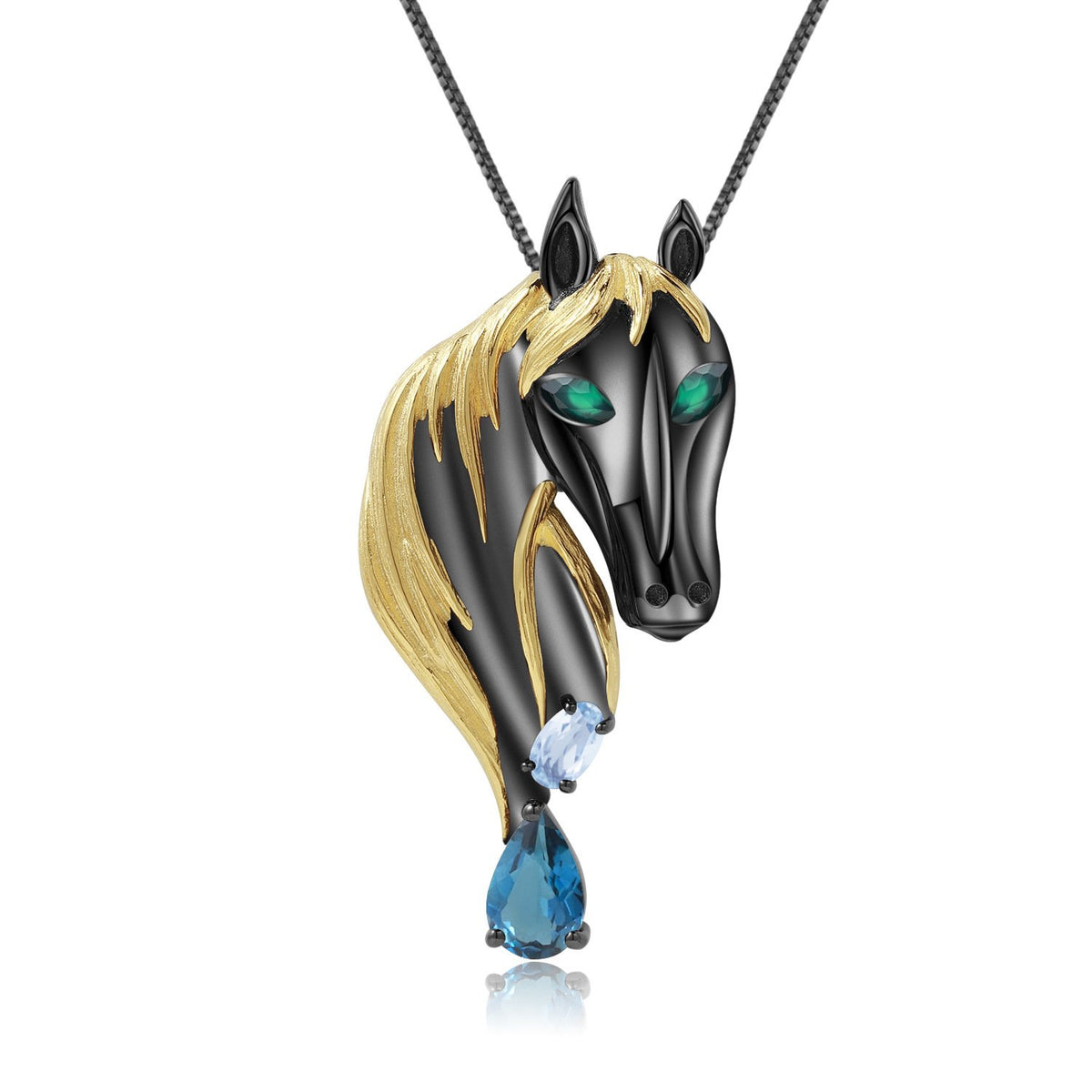 Side profile of the Natural Gemstone necklace