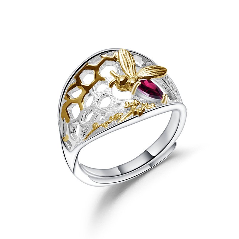 Close-up of the Natural Gemstone setting on this ring