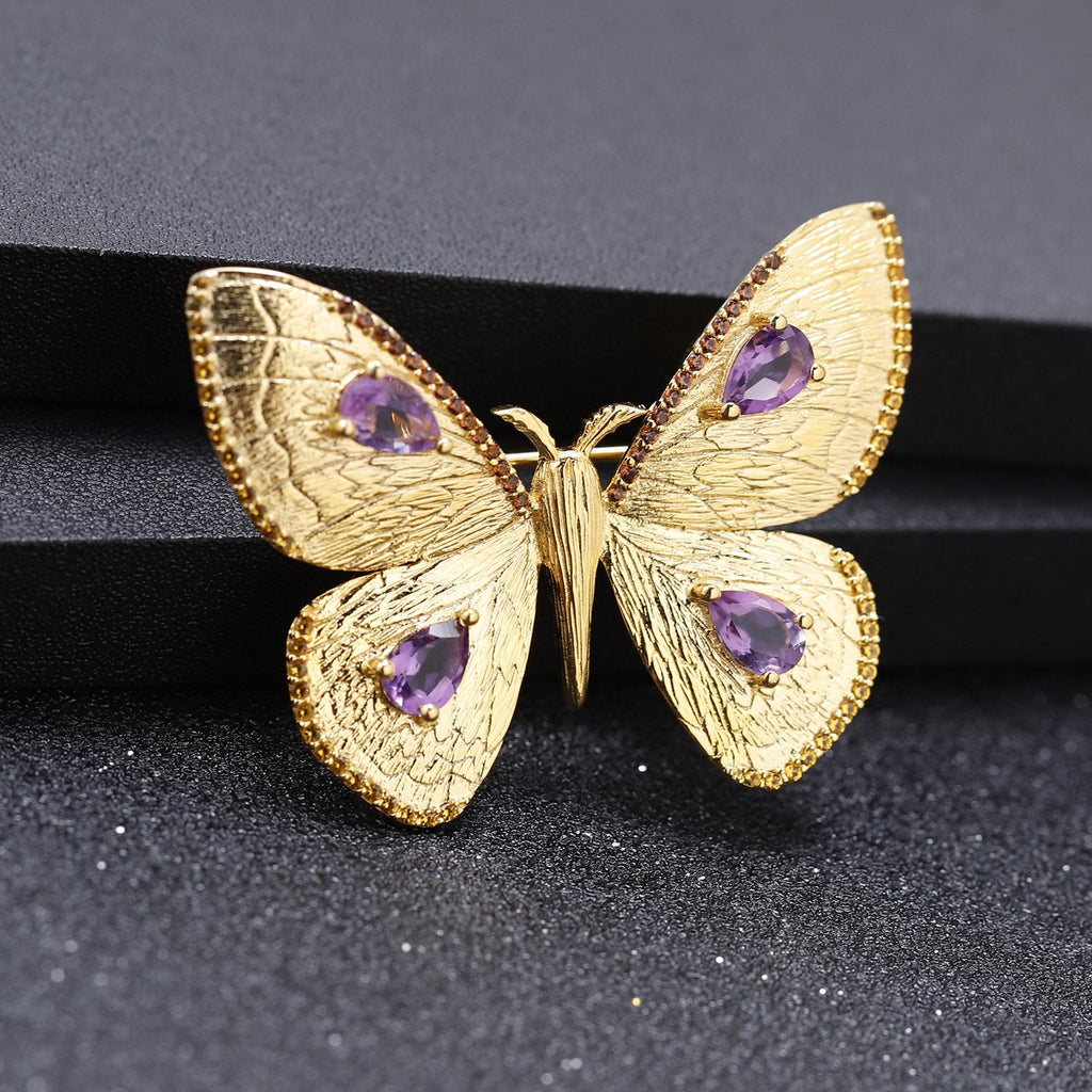 Back view of the Amethyst necklace showing clasp and hallmark