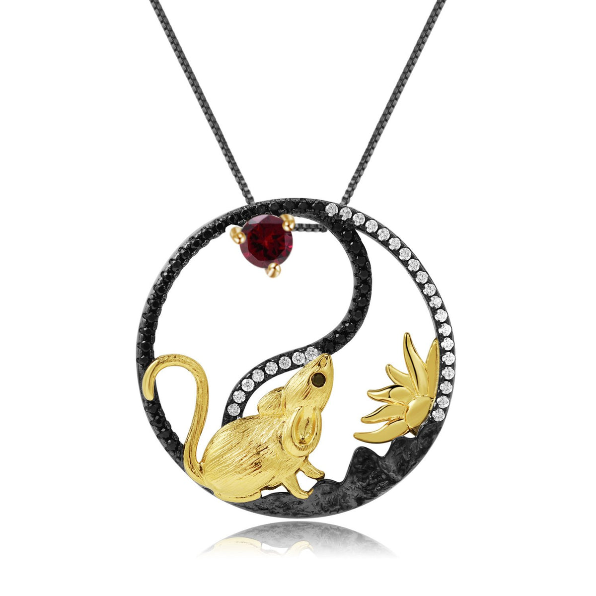 Close-up of the Natural Gemstone setting on this necklace