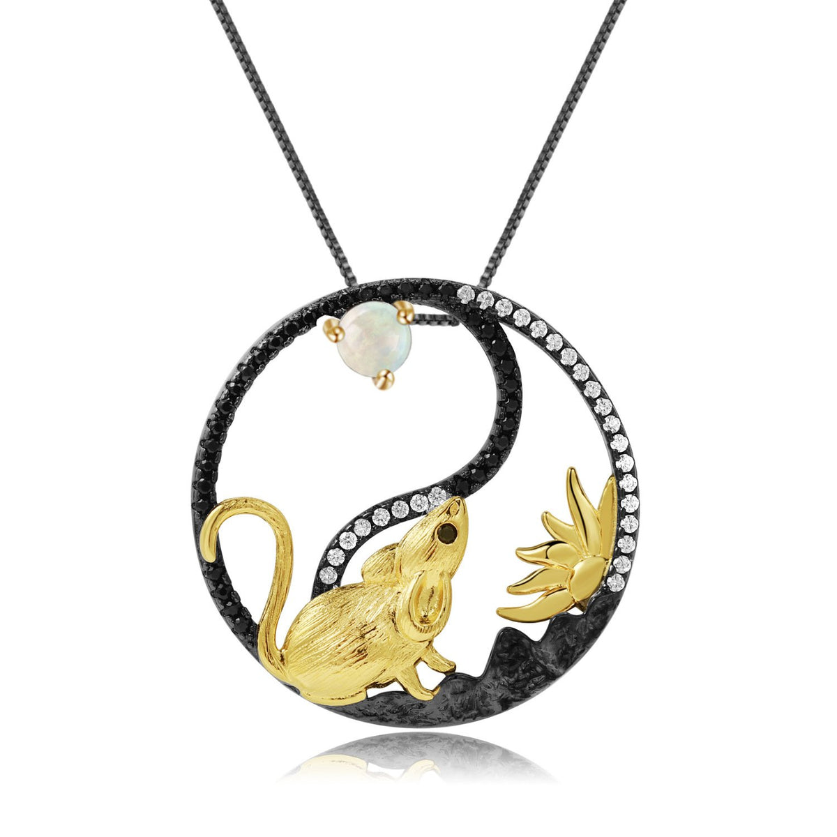 Side profile of the Natural Gemstone necklace