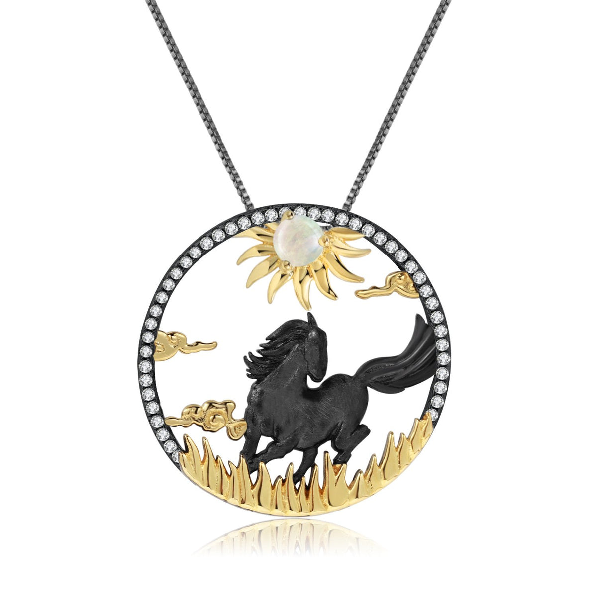 Side profile of the Natural Gemstone necklace