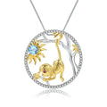 Secret Garden Natural Gemstone Necklace in 925 Sterling Silver