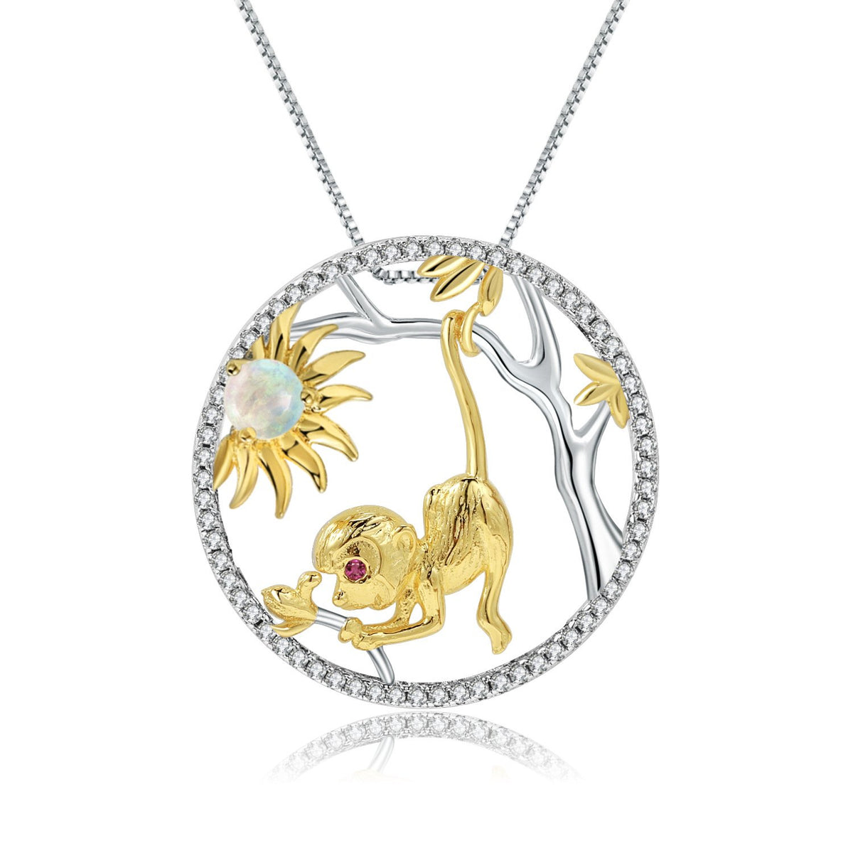 Side profile of the Natural Gemstone necklace