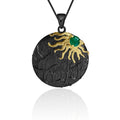 Secret Garden Designer Vintage Natural Gemstone Necklace in 925 Sterling Silver