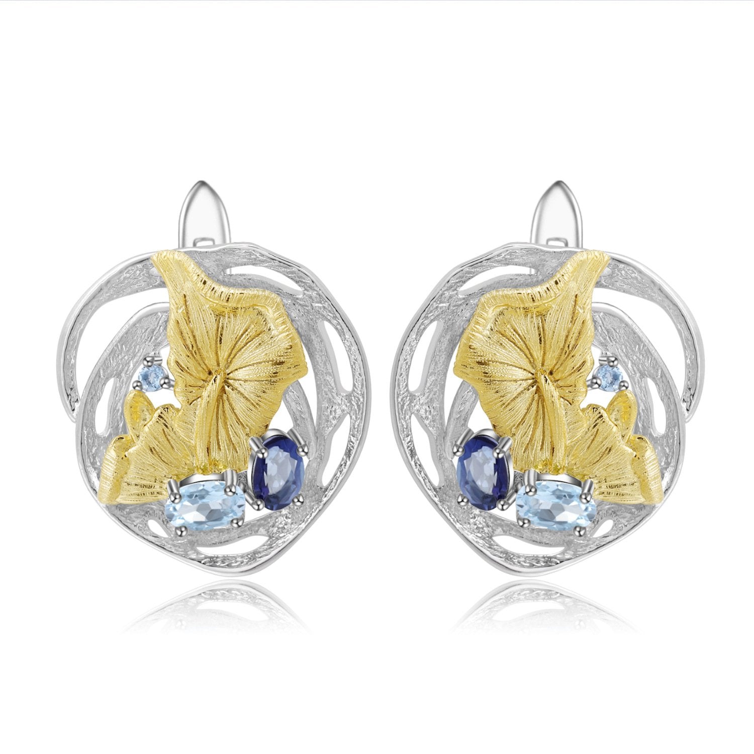 Side profile of the Natural Gemstone earrings